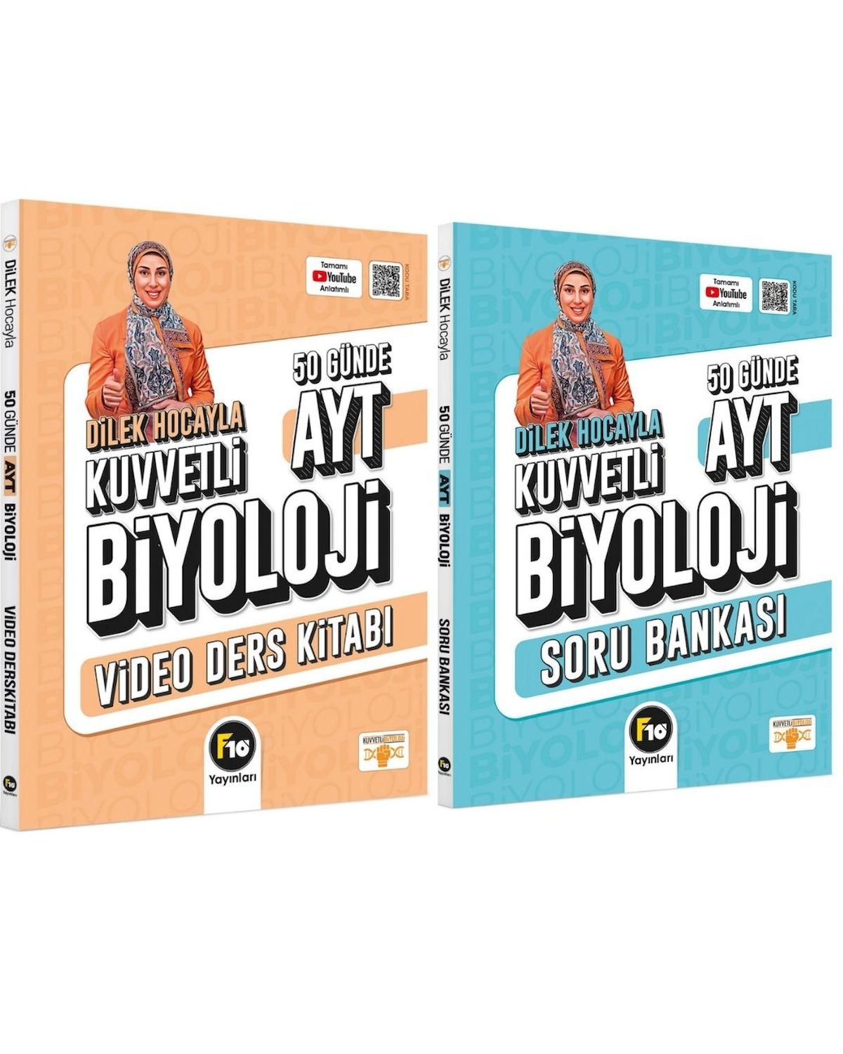 F10 Yayınları Dilek Hocayla 50 Günde AYT Biyoloji Soru ve Konu 2li Set