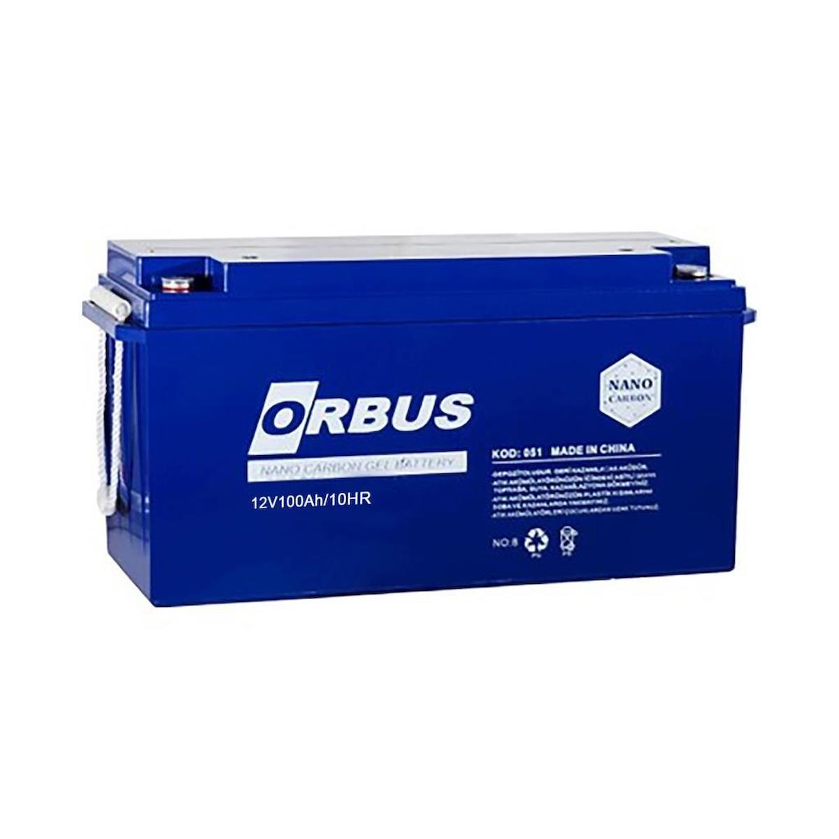 ORBUS 12 VOLT 100 AMPER JEL AKÜ KARBON JEL AKÜ DERİN DÖNGÜ