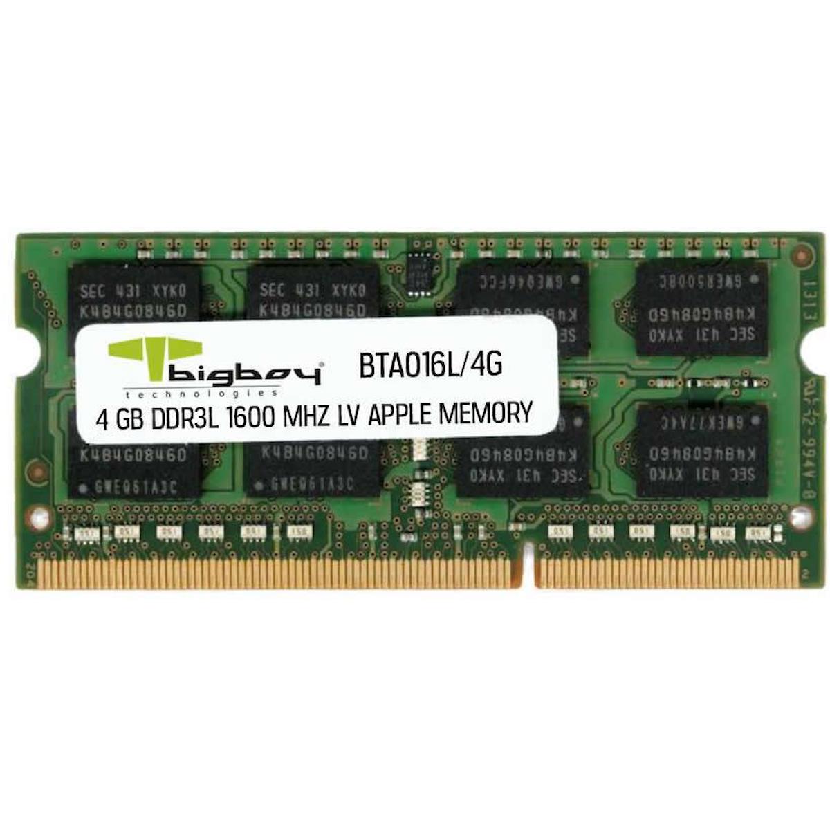 BIGBOY BTA016L/4 Bigboy Apple 4GB DDR3 1600MHz CL11 LV Notebook Uyumlu Belleği