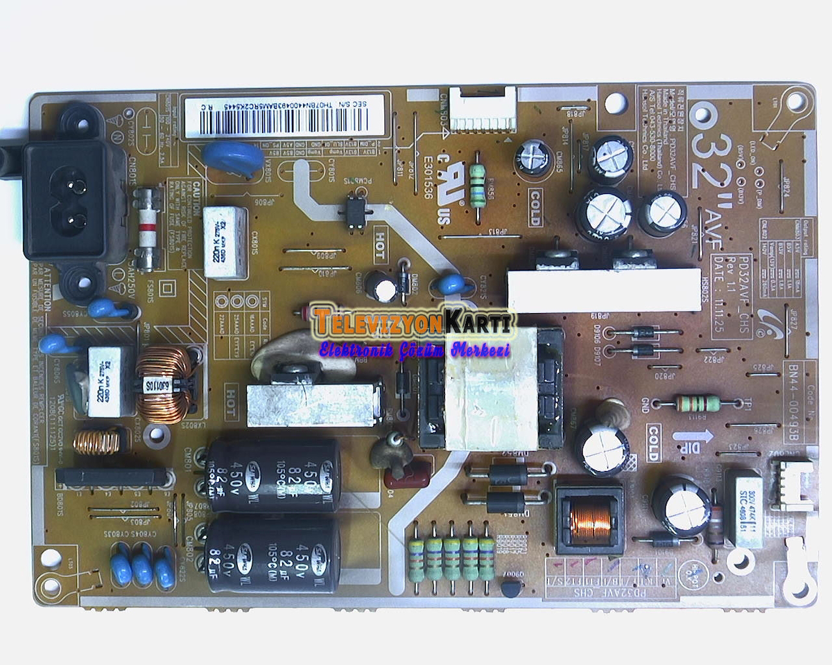 BN44-00493B, PD32AVF_CHS, Samsung UE32EH5300, Power Board, Besleme, LTJ320HN07-V