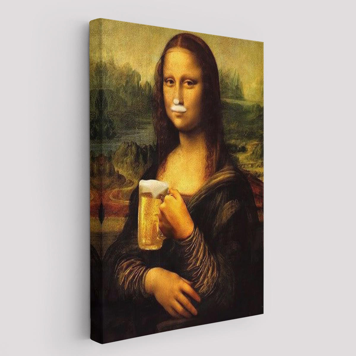 Bira İçme Mona Lisa Kanvas Tablo, Olağandışı Mona Lisa Kanvas Tablo-5219