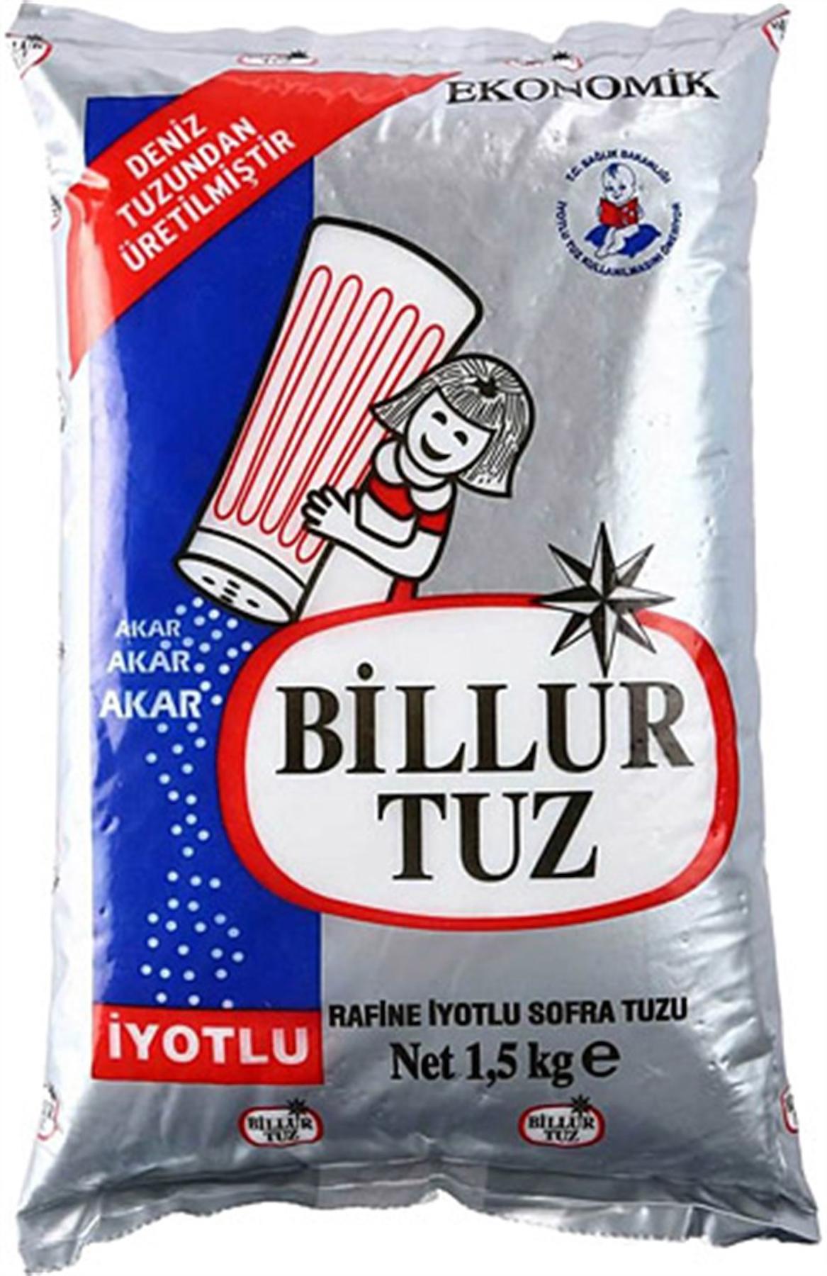 BİLLUR TUZ İYOTLU SOFRA TUZU 1500 G