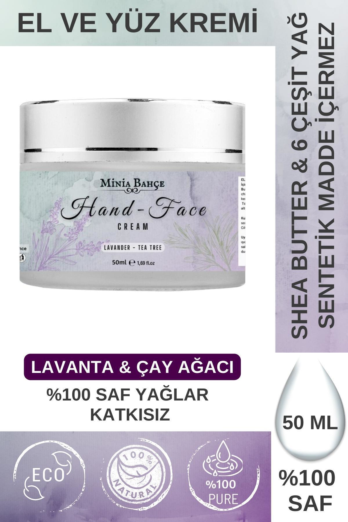 Koruyucu & Besleyici El ve Yüz Kremi, %100 Saf ve Katkısız, Lavanta - Çay Ağacı Yağı, 50ml