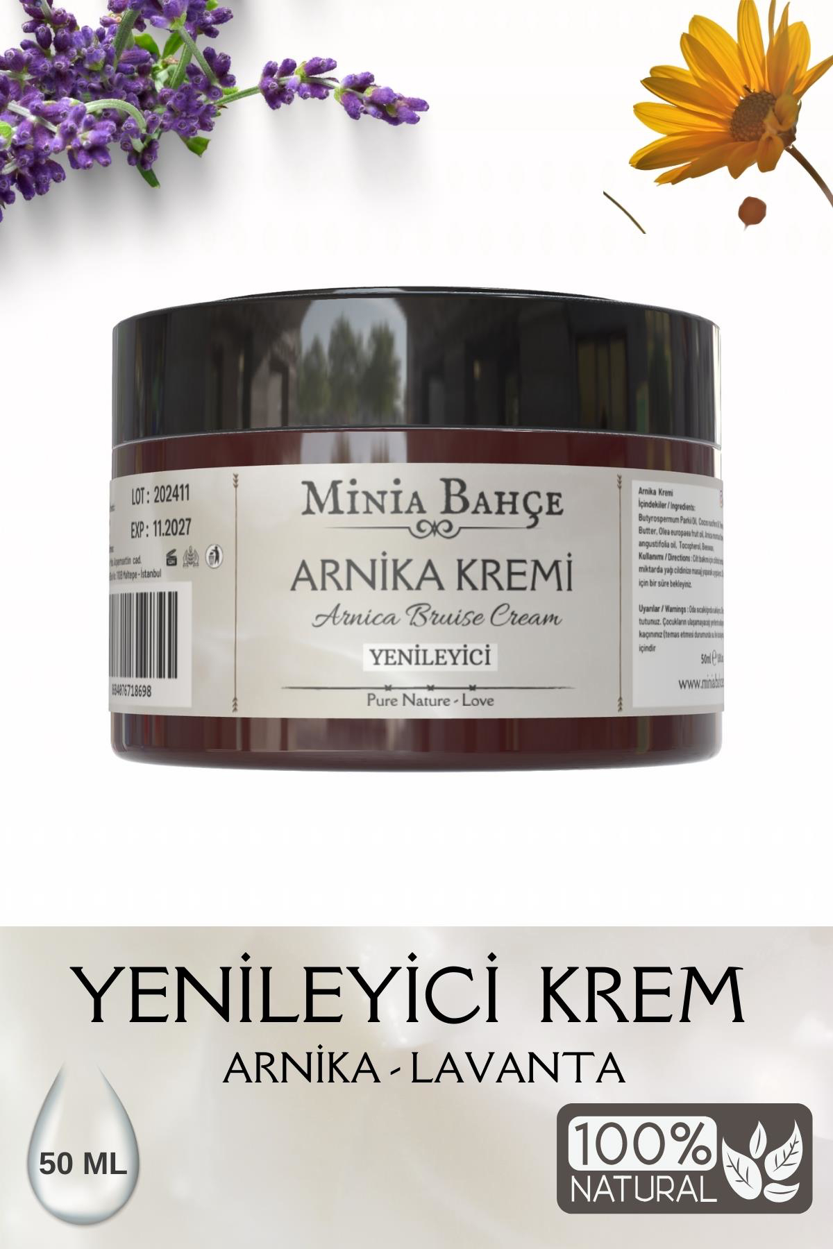 Arnika Kremi, 50ml. %100 Doğal