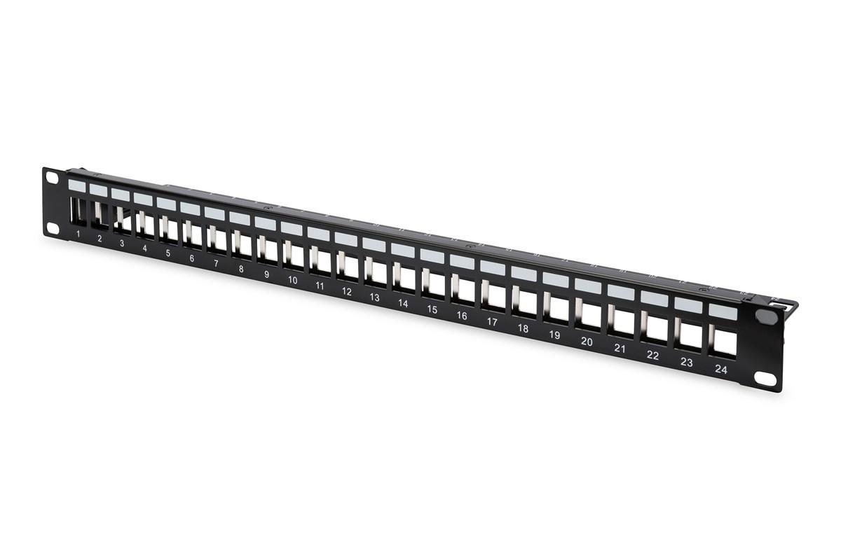 Digitus 24 Port Boş Patch Panel, Zırhlı, 1U Yüksekliğinde, Siyah Renk
Digitus Modular Patch Panel, Shielded, 24-port, blank, 1U, rack mount, color black (RAL9005)