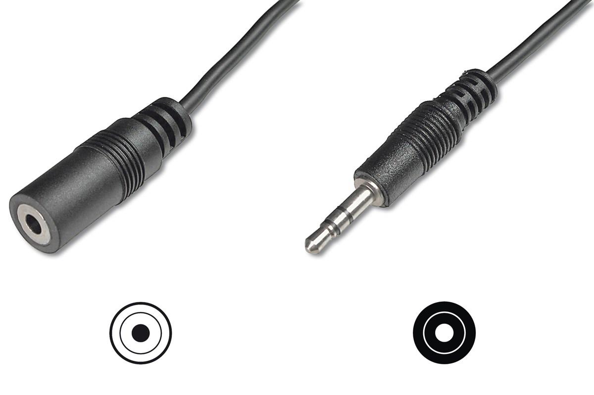 Audio Uzatma Kablosu, stereo 3.5mm Erkek - 3.5mm Dişi, 2.5 metre, CCS, 2x0.10/10, zırhlı, siyah renk