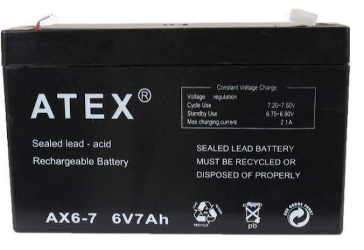 ATEX 6 VOLT - 7 AMPER AKÜ (150 X 50 X 94 MM)