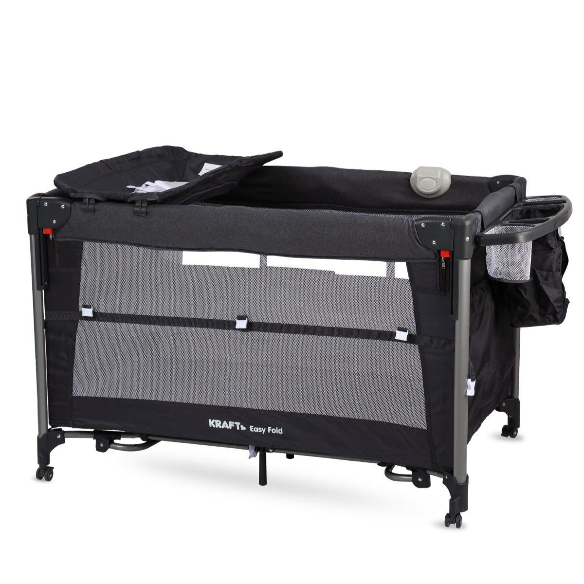 Kraft Easy Fold Anne Yanı Oyun Parkı 70*110 cm Koyu Gri