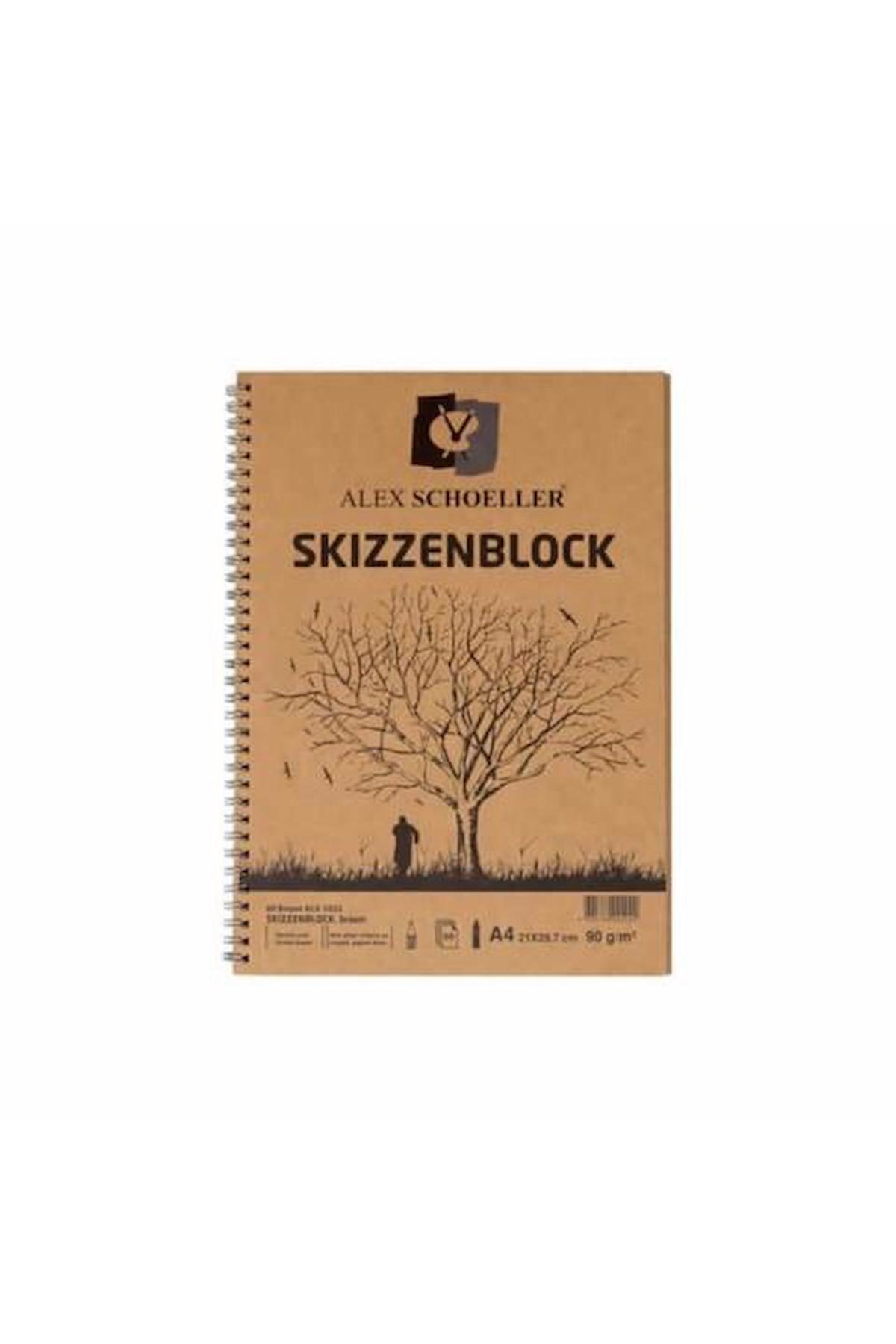 Skızzenblock Kraft Spiralli A4 60 Yaprak 90gr Defter