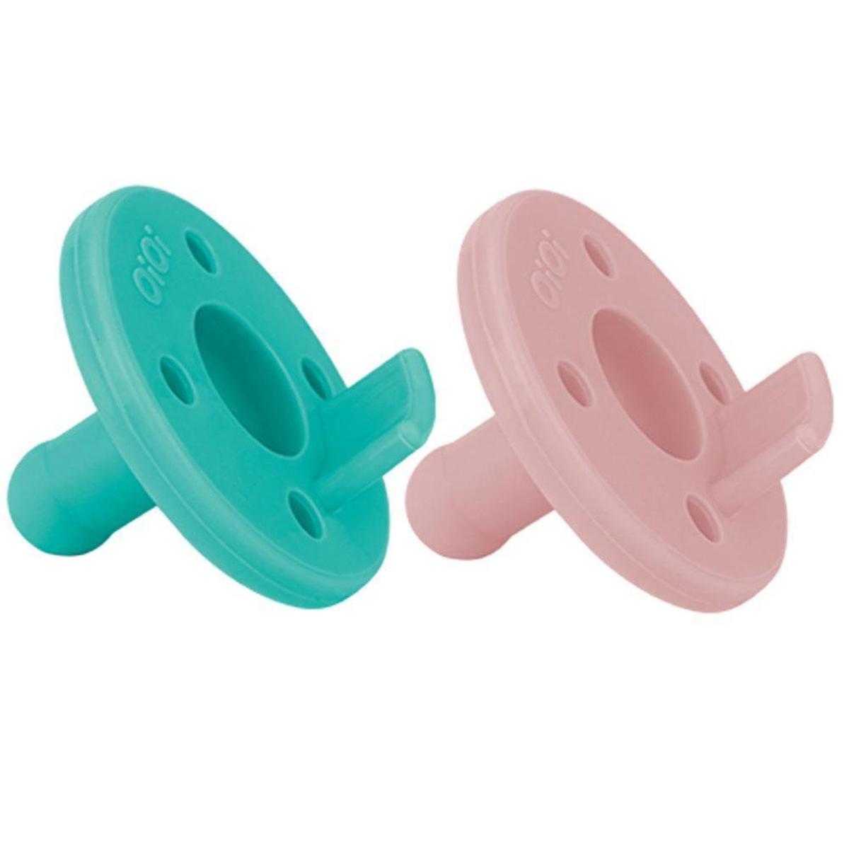 Oioi Ortodontik Silikon 2 li Emzik - Aqua Green - Pinky Pink