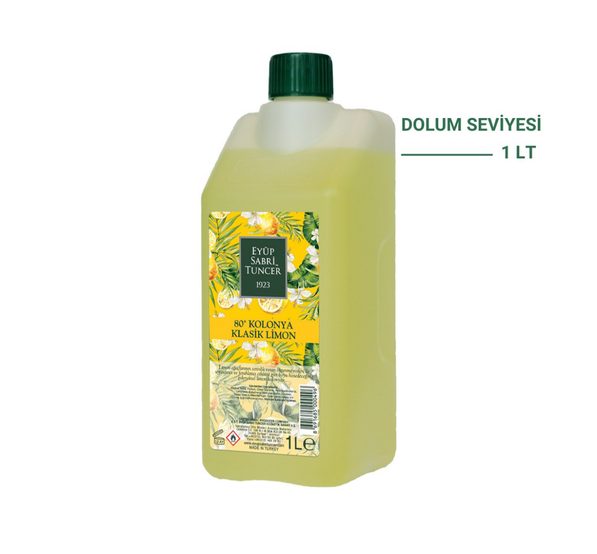 Klasik Limon Kolonyası 1 lt - Koruma Kilitli Kapak