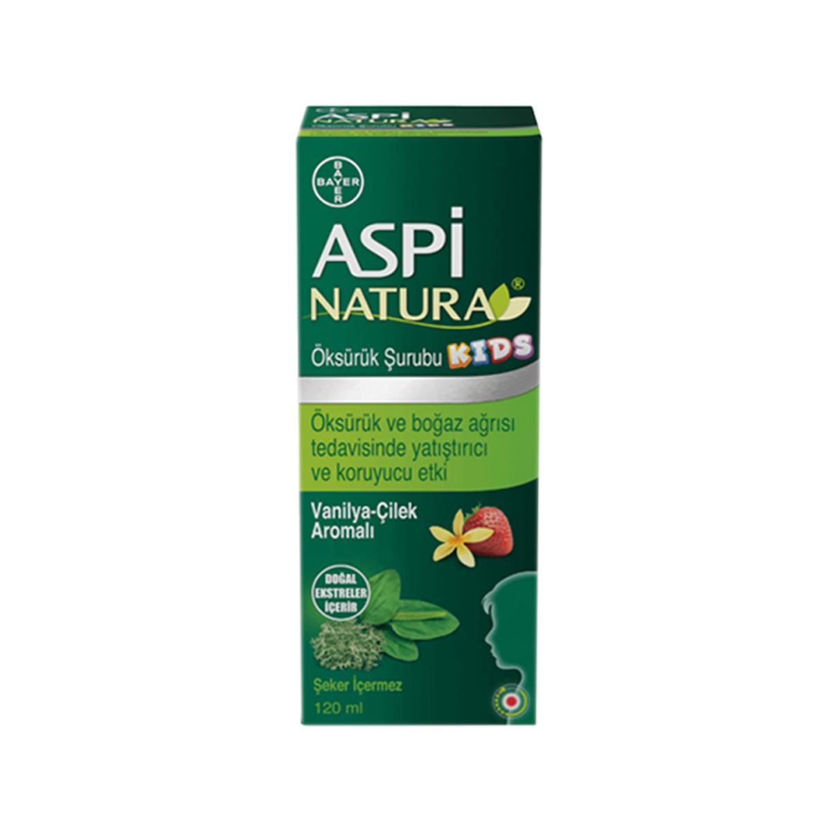 Aspi Natura Kids Öksürük Şurubu Vanilya Çilek Aromalı 120 ml