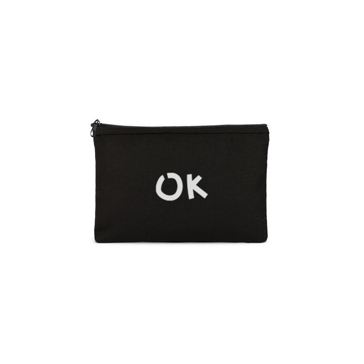 OK Baskılı Clutch Makyaj Çantası