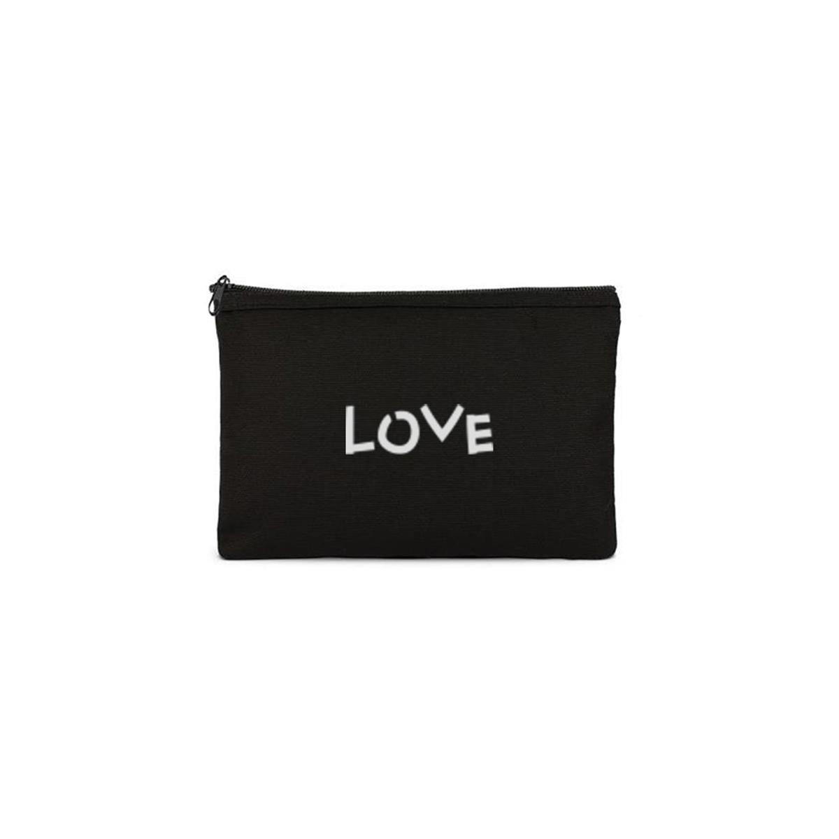 Love Baskılı Clutch Makyaj Çantası