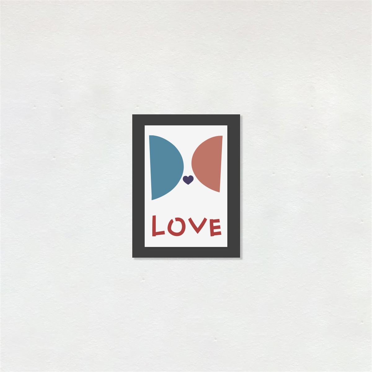 LOVE Temalı El Yapımı Paspartu Magnet