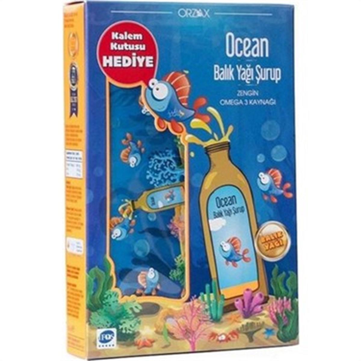 Ocean Portakallı Balık Yağı Şurubu 150 ml + Kalem Kutusu Hediyeli Kofre