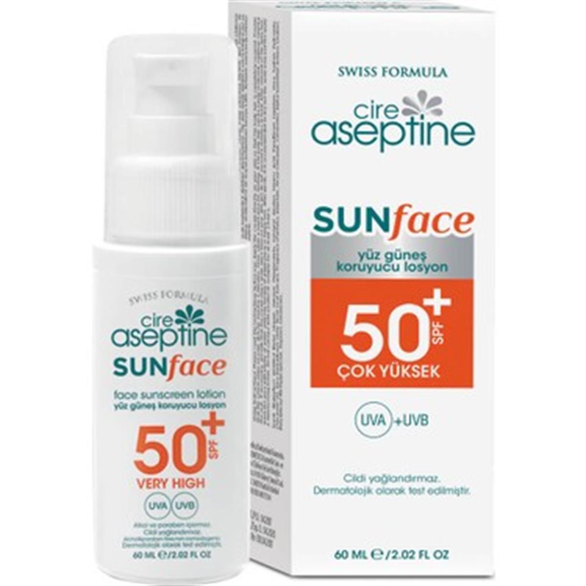 Cire Aseptine Sunface Yüz Koruyucu Losyon SPF50+ 60 ml