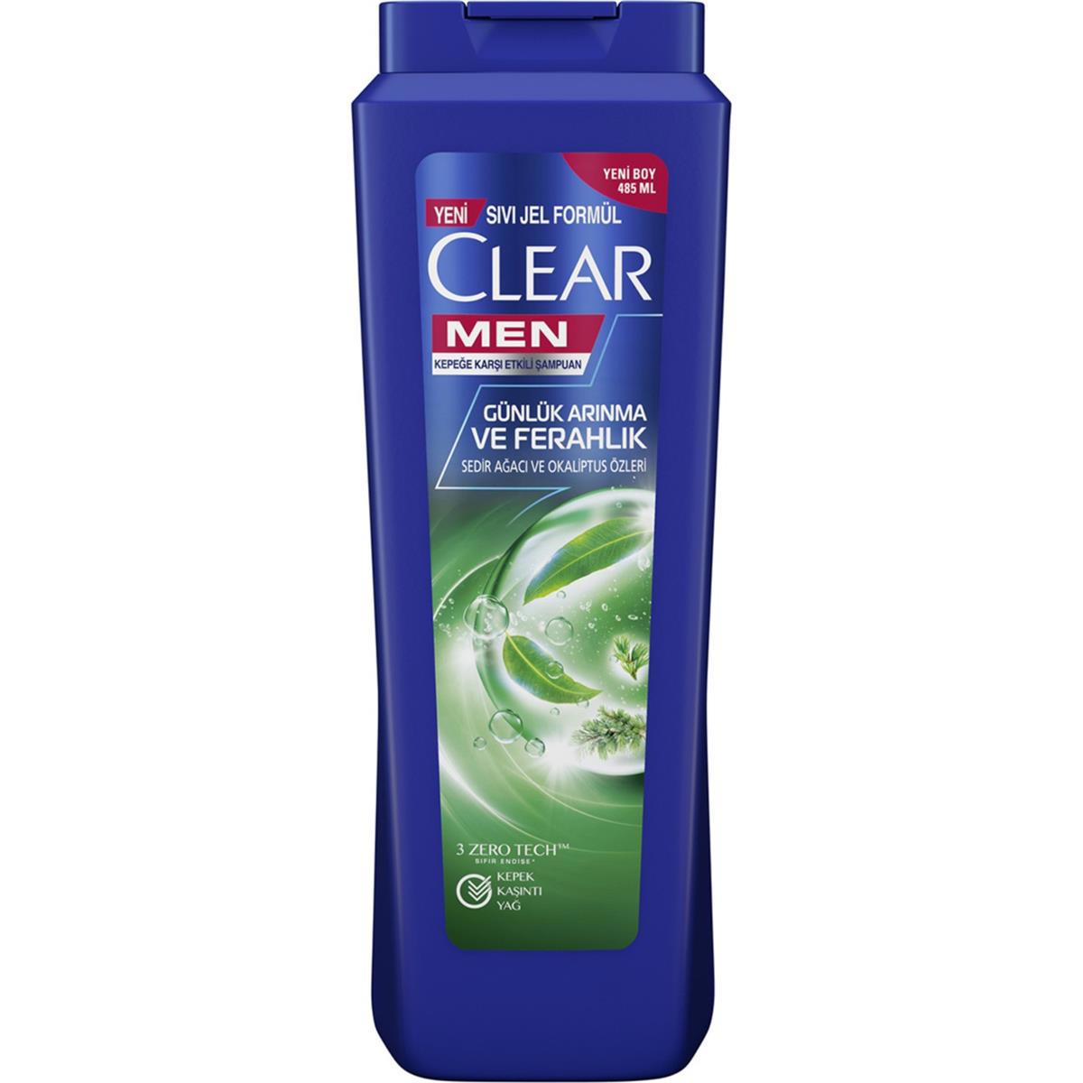 Clear Men Kepeğe Karşı Etkili Günlük Arınma ve Ferahlık Şampuan 485 ml