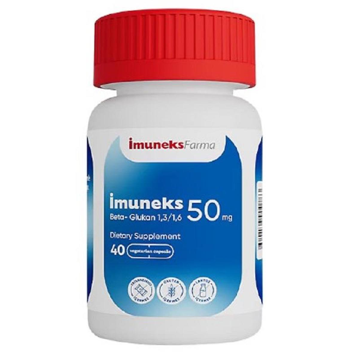 İmuneks Beta Glucan 1,3/1,6 50 mg 40 Kapsül