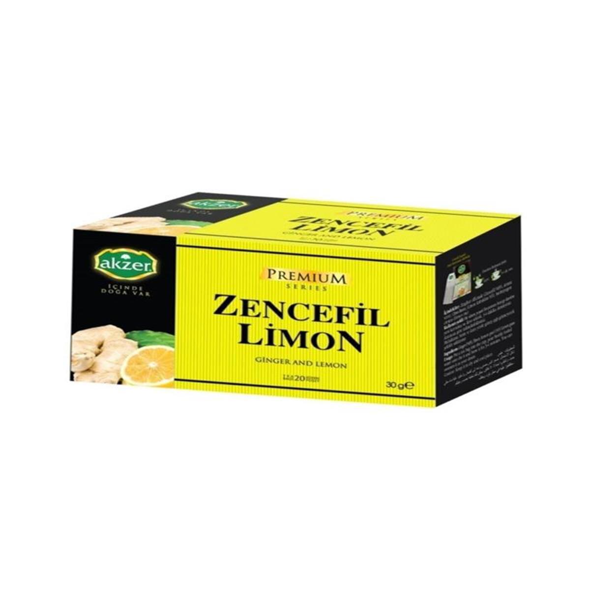 Akzer Zencefilli Limonlu Çay 20'li Süzen Poşet