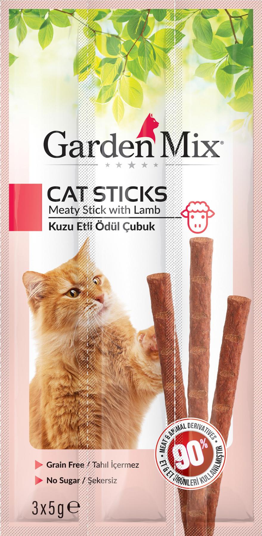 Gardenmix Kuzu Etli Kedi Stick Ödül 3*5g 