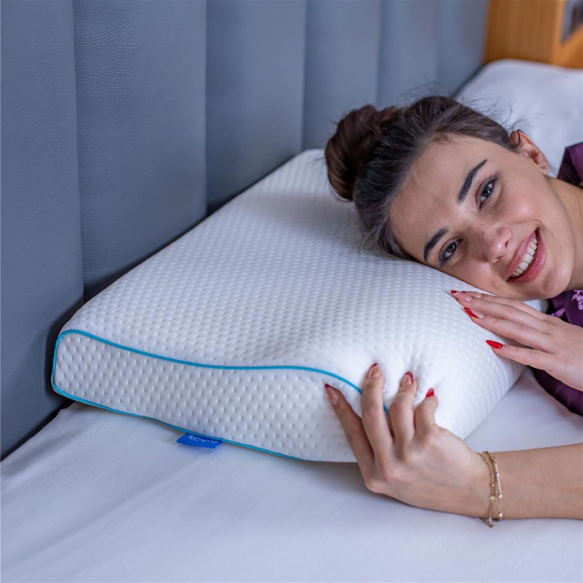 Simple The Pillow Boyun Destekli Visco Yastık Boyun Fıtığı Boyun Düzleşmesi Boyun Ağrısı Için Ortopedik Boyun Yastığı