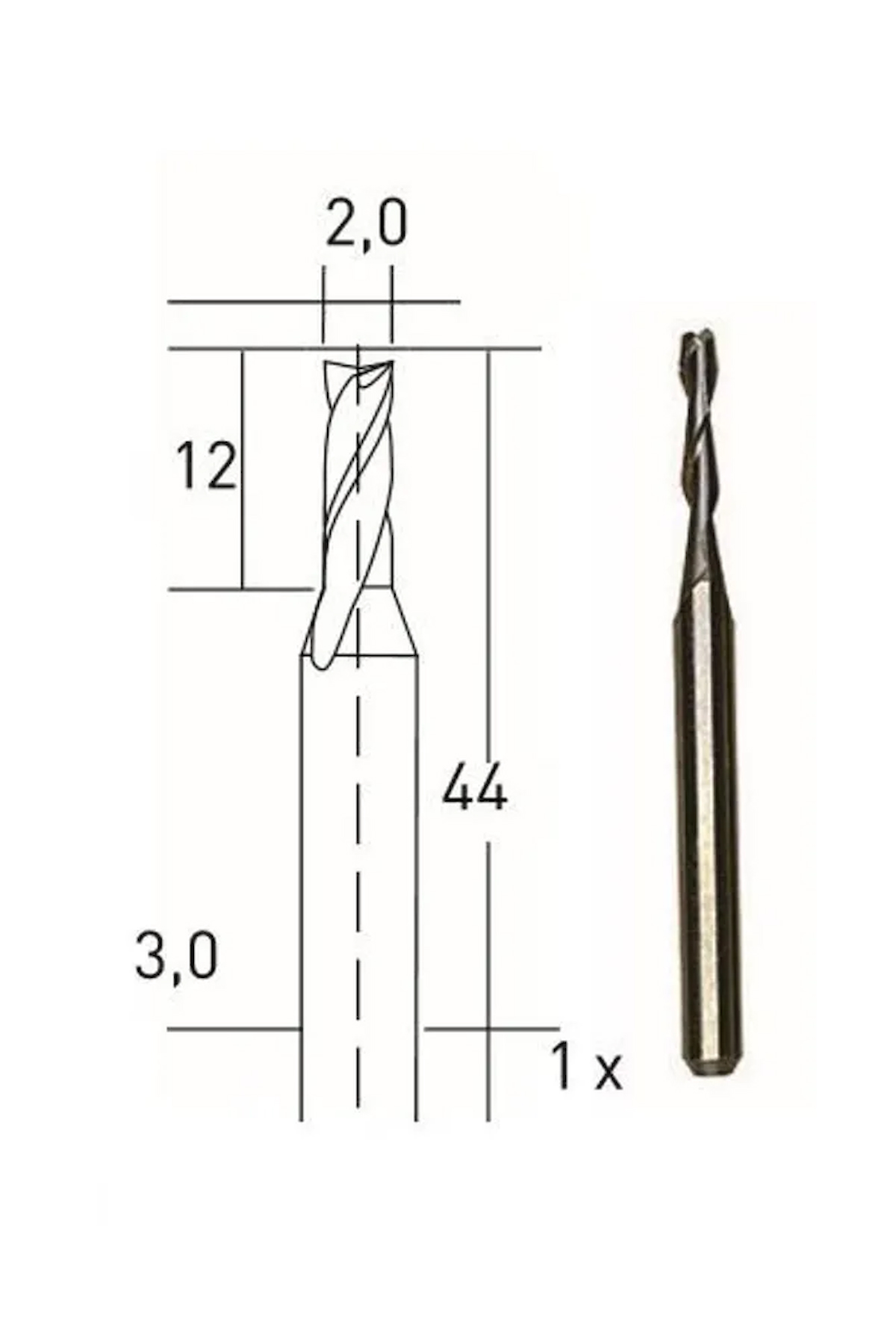 28759 Tungsten Karbürlü Matkap Ucu 2.0 Mm