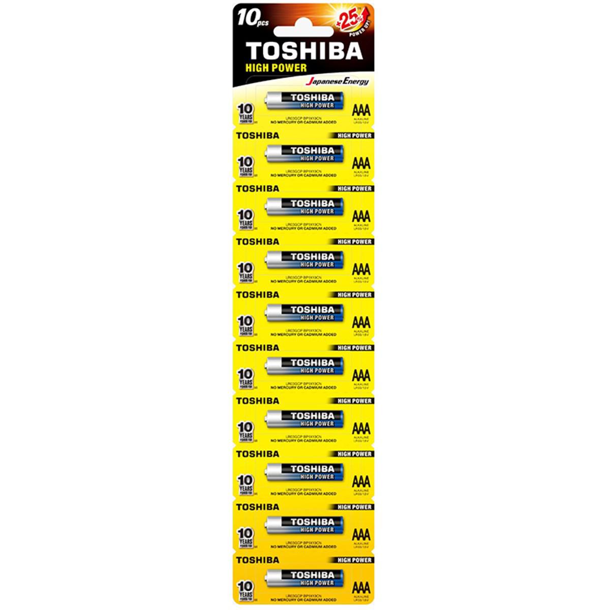 TOSHİBA AAA ALKALİN INCE KALEM PİL 10LU PAKET FİYAT (TEKLİ YIRTMALI)