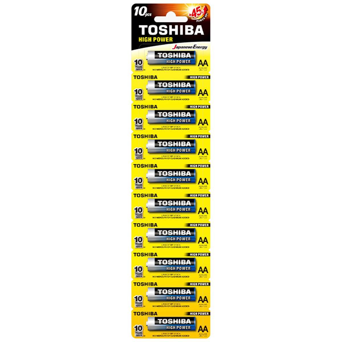 TOSHİBA AA ALKALİN KALEM PİL 10LU PAKET FİYAT (TEKLİ YIRTMALI)