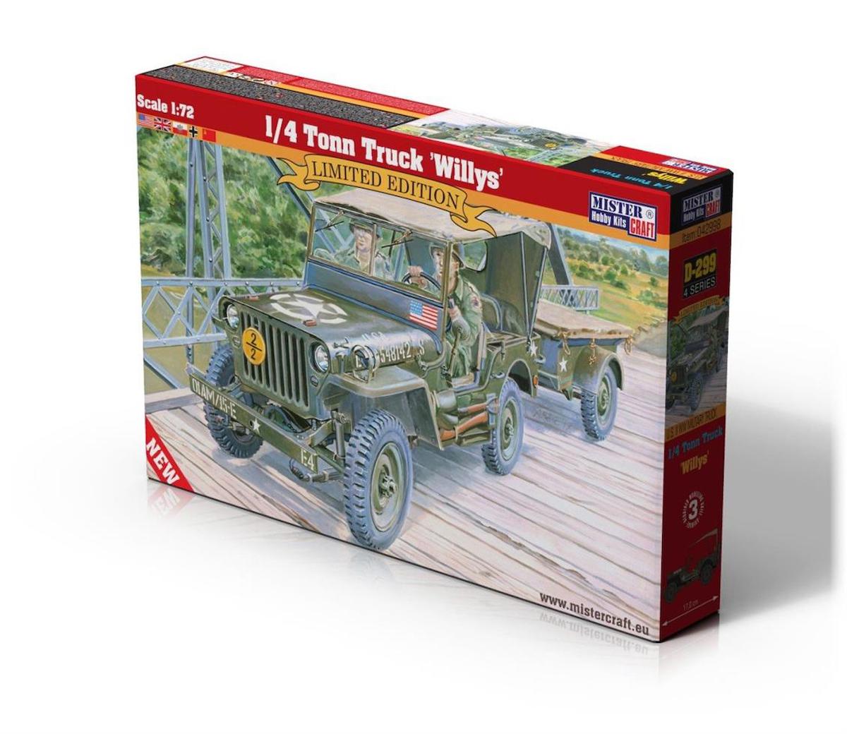 Mistercraft D299 1/72 1/4 Ton Kamyon (Willys) Askeri Araç Demonte Plastik Maketi