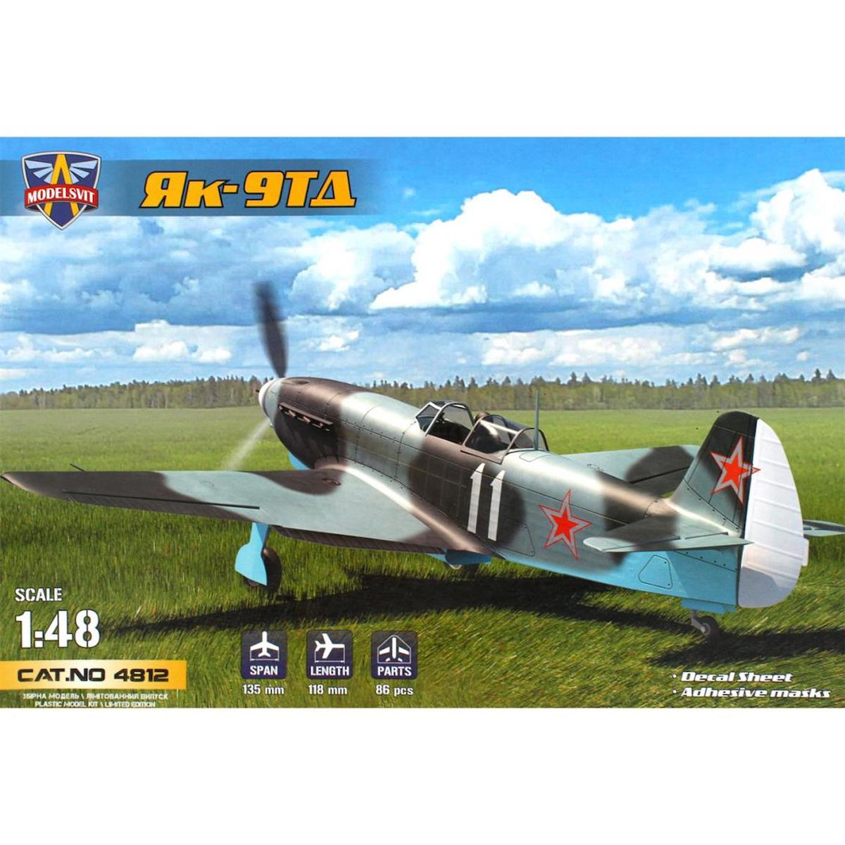 Modelsvit MSVIT4812 1/48 YAK-9TD Sovyet Avcı Uçağı Plastik Model Kiti