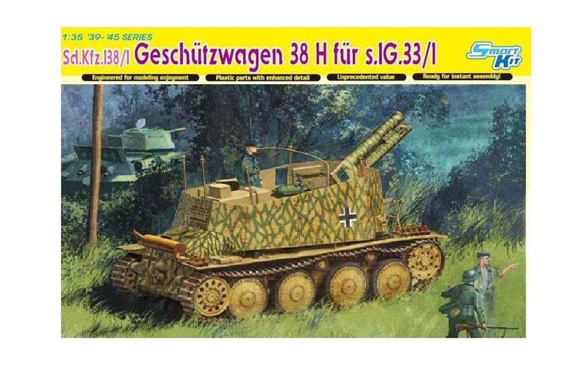 Dragon 6470 1/35 Ölçek Sd.Kfz.138/1 Geschützwagen 38H Obüs Topu Plastik Model Kiti