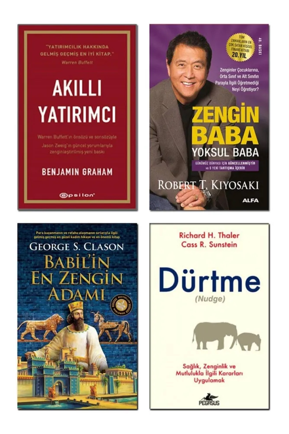 Dürtme + Babilin En Zengin Adamı + Akıllı Yatırımcı + Zengin Baba Yoksul Baba / 4 Kitap Set