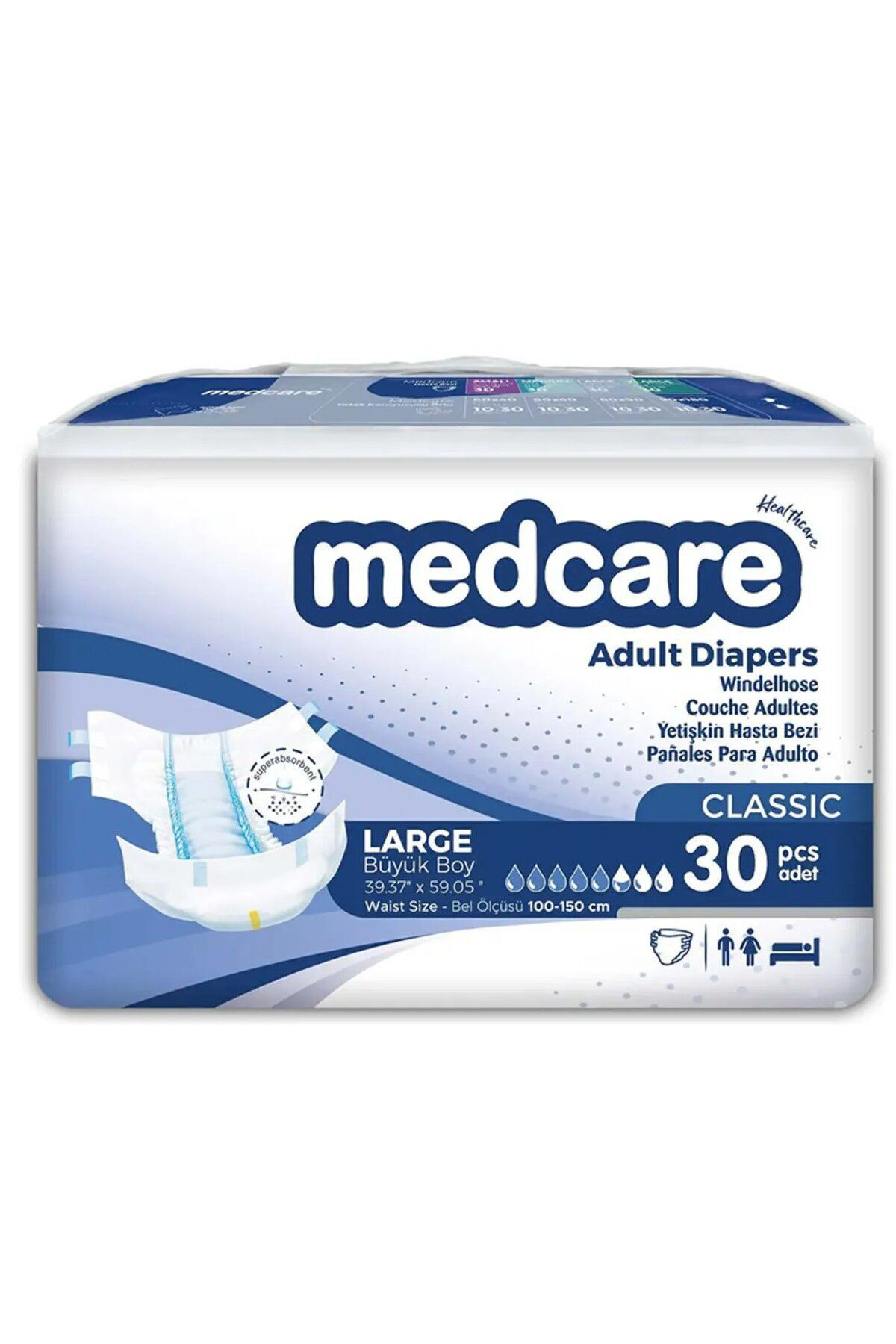 MEDCARE Yetişkin Hasta Bezi Large Classic (Büyük Boy) 30 adet