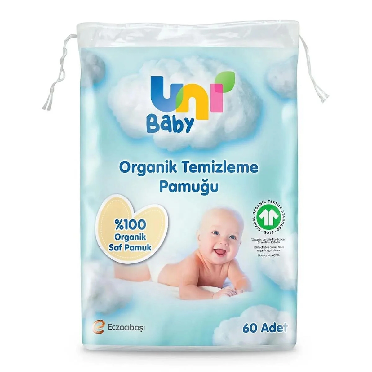 Uni Baby Bebek Temizleme Pamuğu 60'lı