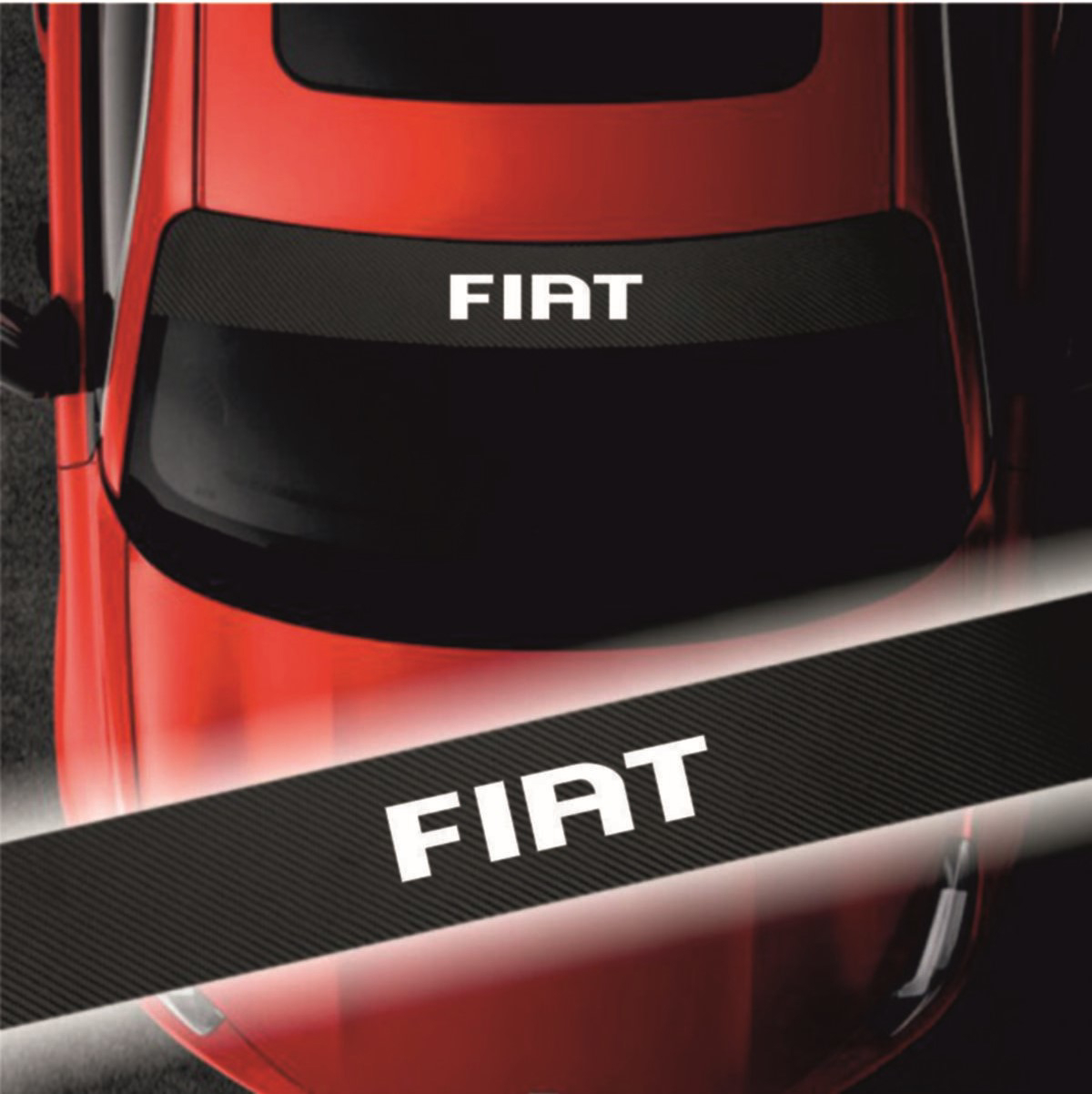 Fiat Brava İçin Oto Ön Cam Karbon Sticker 100 x 20 cm