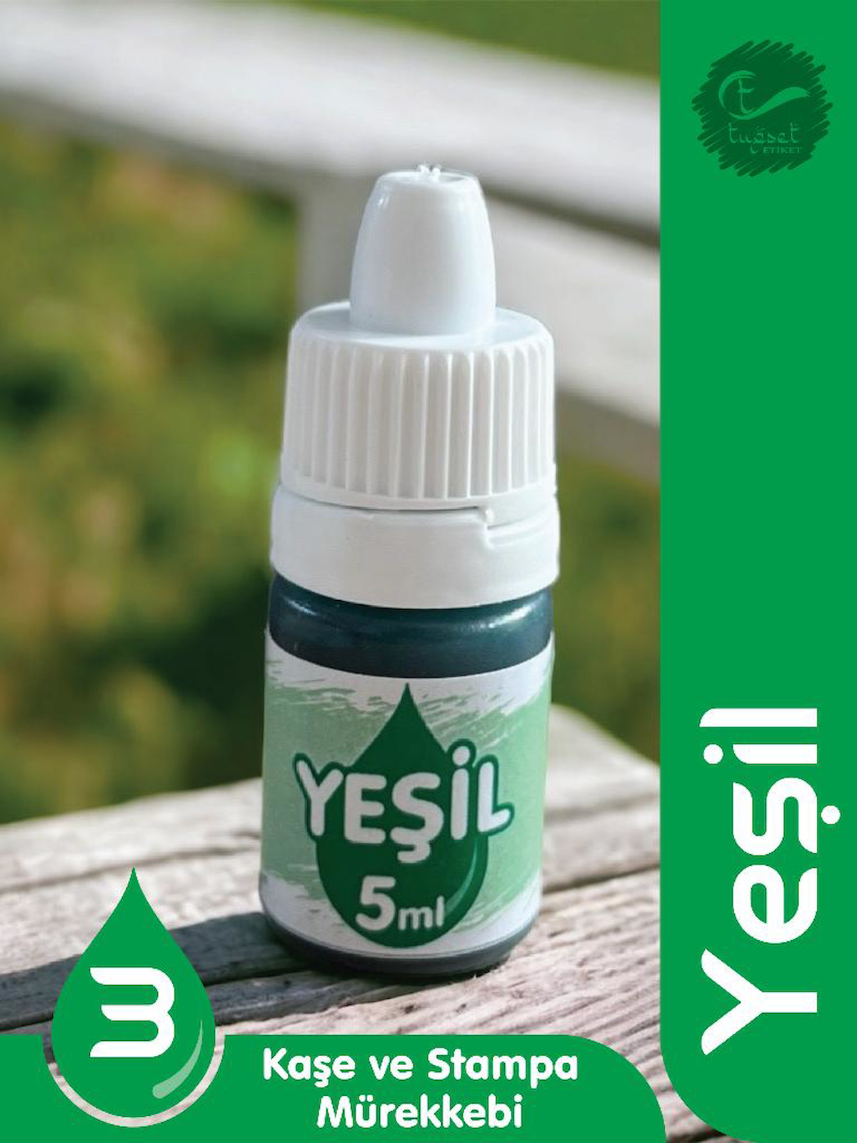 Kaşe Istampa Mürekkebi 5 ml  - Yeşil-T868