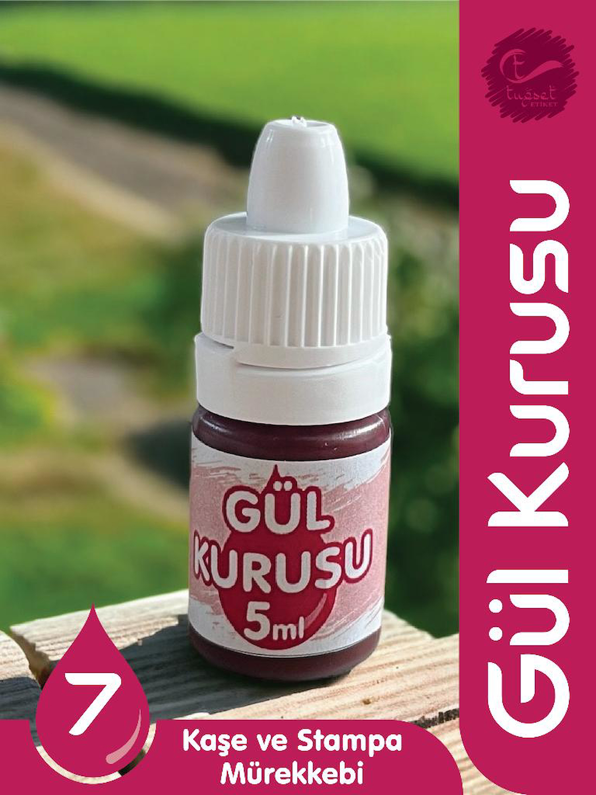 Kaşe Istampa Mürekkebi 5 ml  - Gül Kurusu -T871