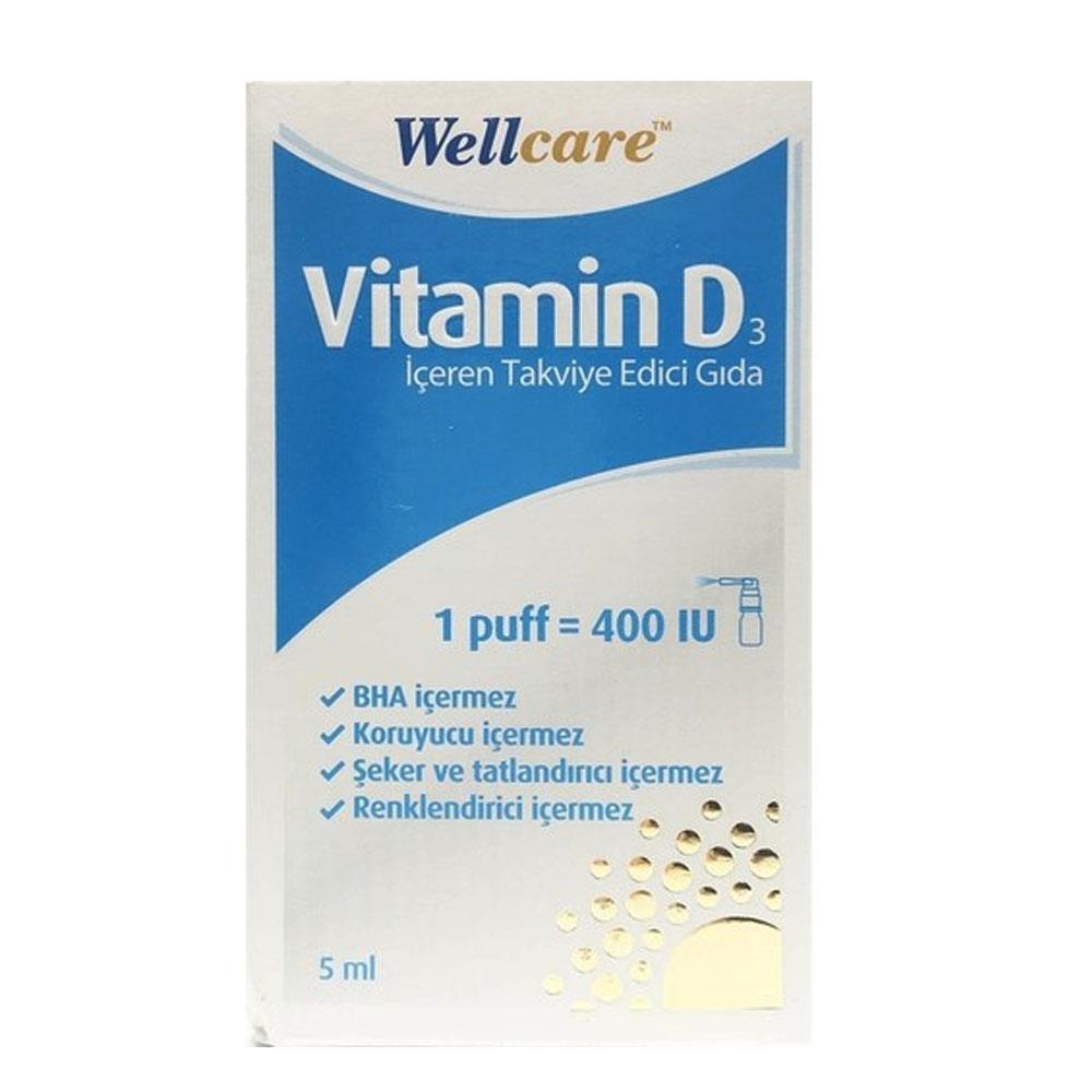 Wellcare Vitamin D3 İçeren Diyet Takviyesi 5 ml 1 Fıs 400 IU