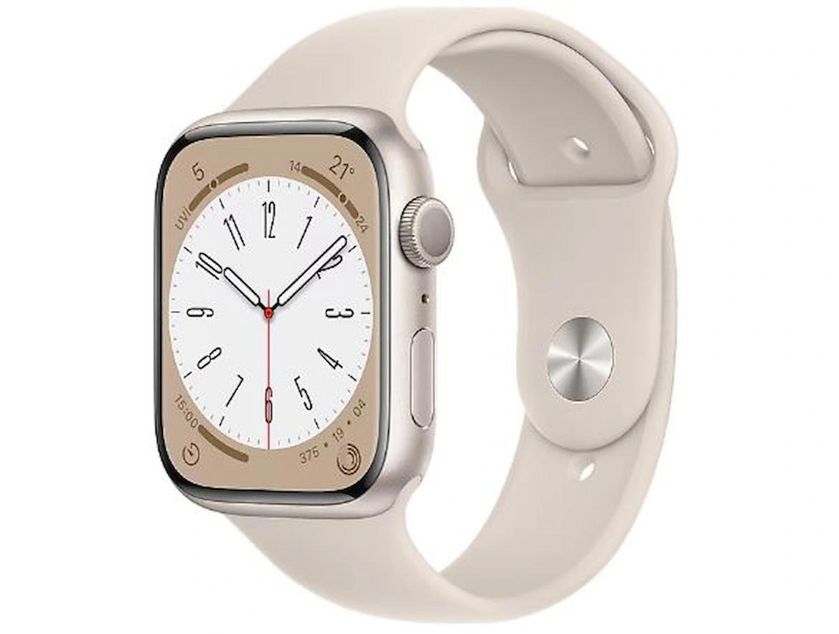 Apple Watch Series 8 Gps + Cellular 45MM Starlight Aluminium Case With Starlight Sport Band - Regular MNK73TU/A  TEŞHİR