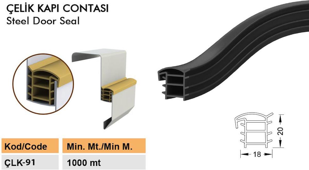 ÇELİK KAPI CONTASI 6 METRE SİYAH