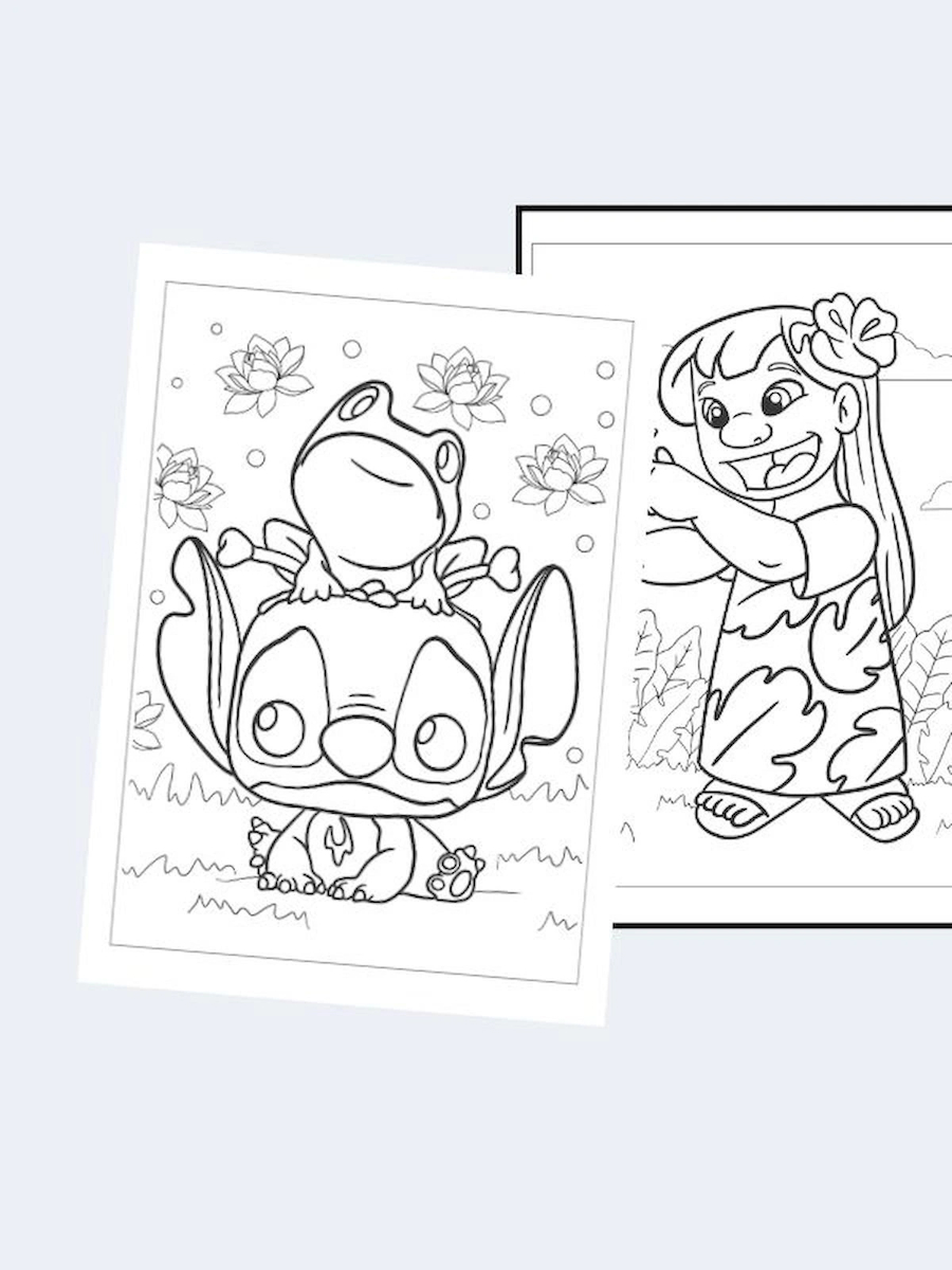 Lilo ve Stitch Boyama Kitabı (20 Tam Sayfa), (Sticker Hediyeli)