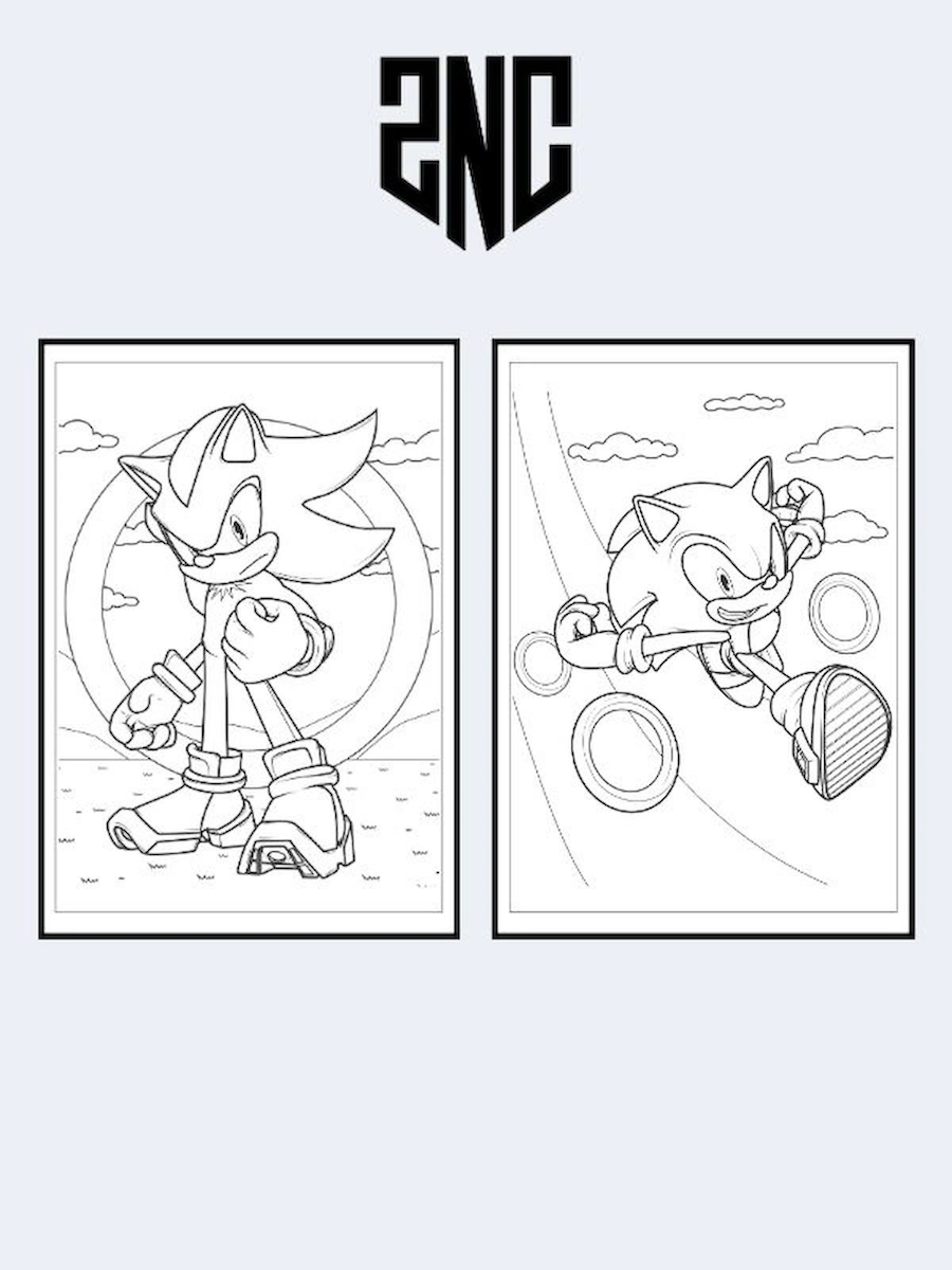  Sonic (Kirpi Sonik) Boyama Kitabı (20 Tam Sayfa), (Sticker Hediyeli)