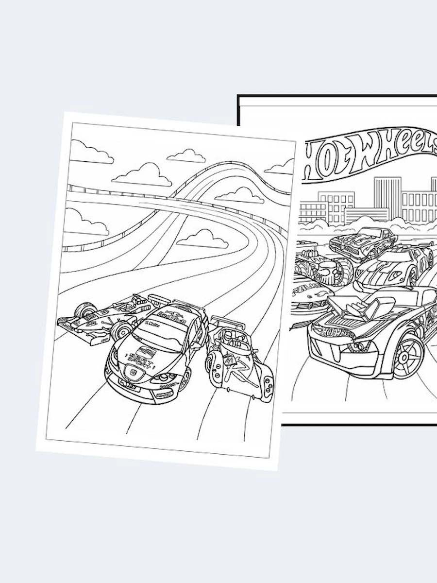 Hot Wheels Boyama Kitabı (20 Tam Sayfa), (Sticker Hediyeli)