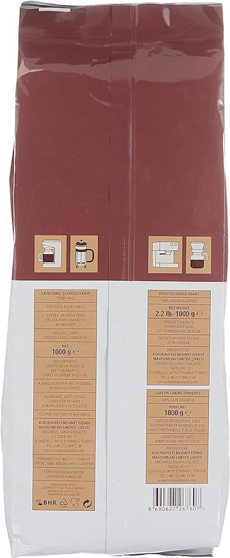 Mehmet Efendi Colombian Kavrulmuş Çekirdek Kahve 1000 gr