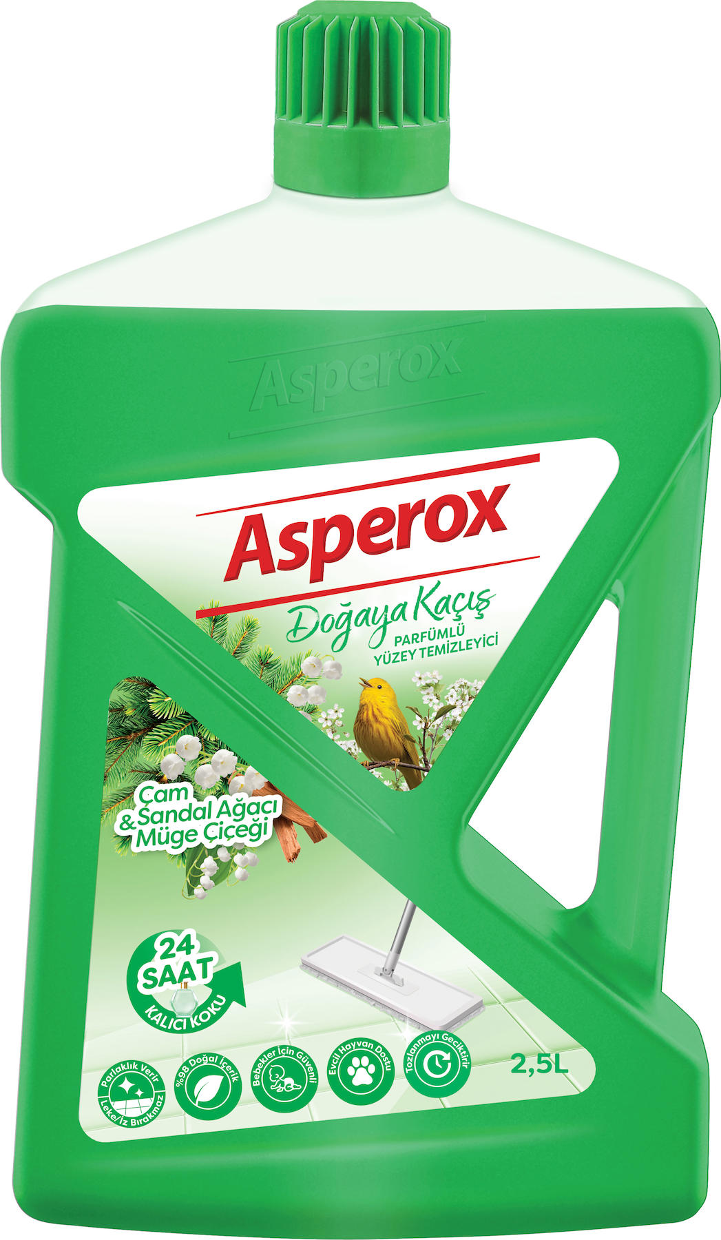 Asperox Yüzey Temizleyici Doğaya Kaçış Çam & Sandal Ağacı Müge Çiçeği 2,5 Lt