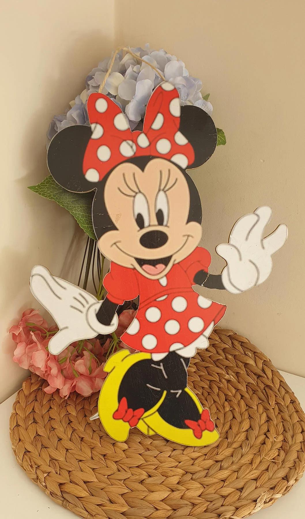 Minnie Mouse Ahşap Kapı Süsü