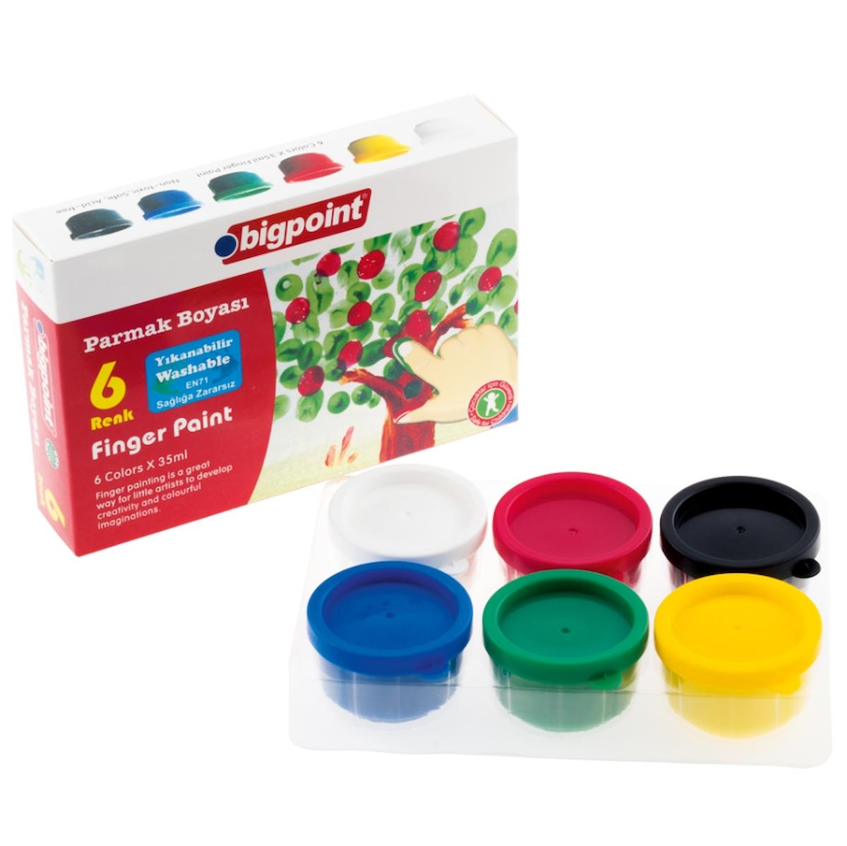 Bigpoint Finger Paint - Parmak Boyası 6 Renk x 35 ml