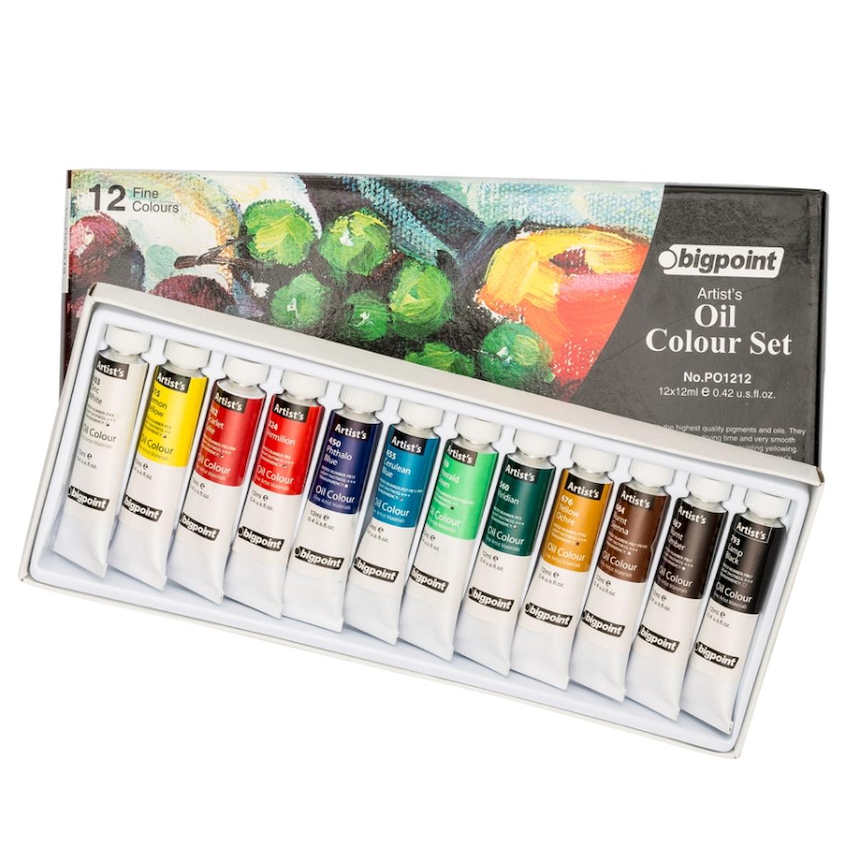 Bigpoint Oil Colour Set - Artist's Yağlı Boya Seti 12 ml Tüp x 12 Renk