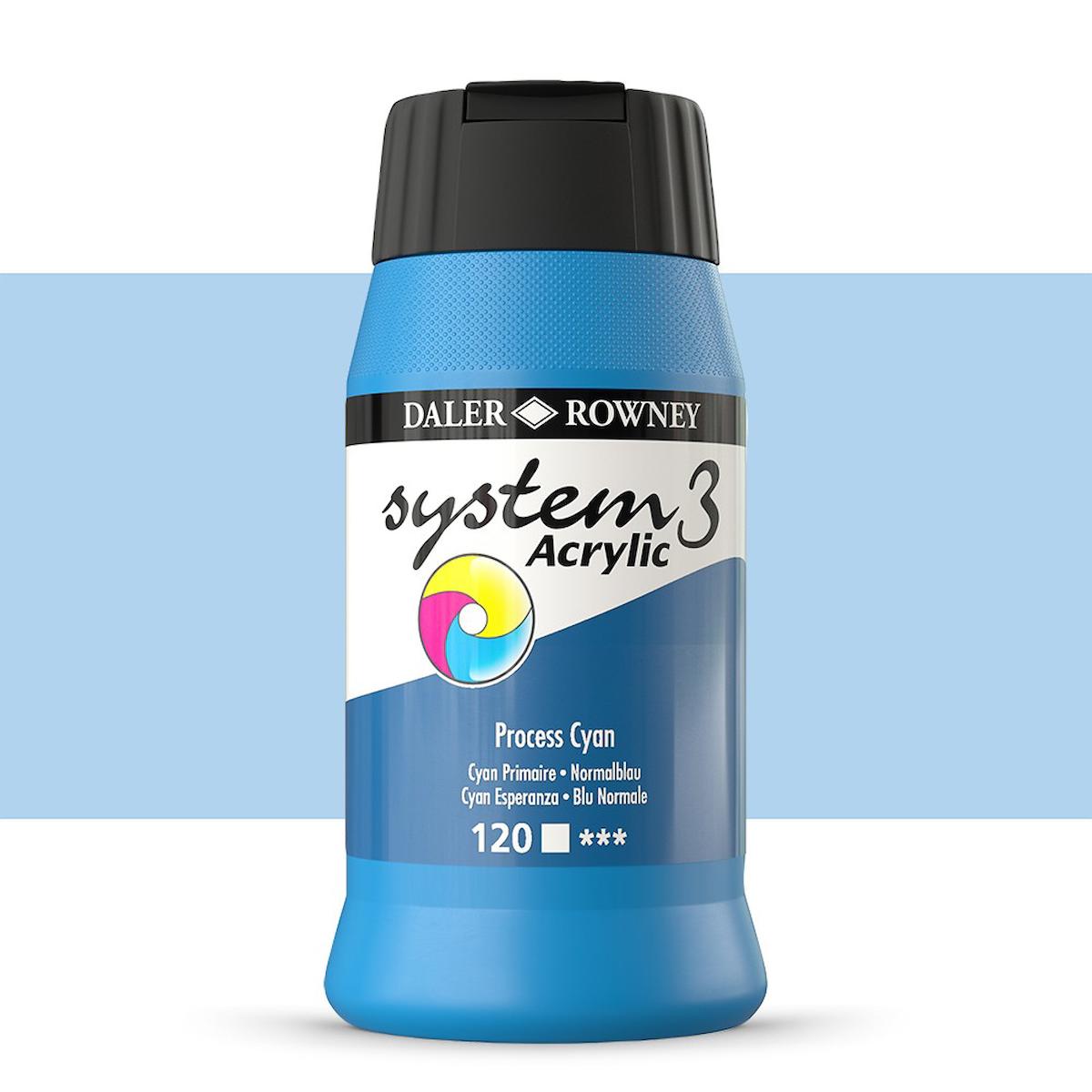 Daler Rowney System 3 Akrilik Boya 500ml 120 Process Cyan